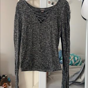 Gray long sleeve top